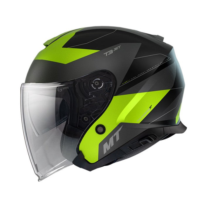 HELMET MT OF504SV THUNDER 3 SV JET COOPER A3 MATT FLUOR YELLOW