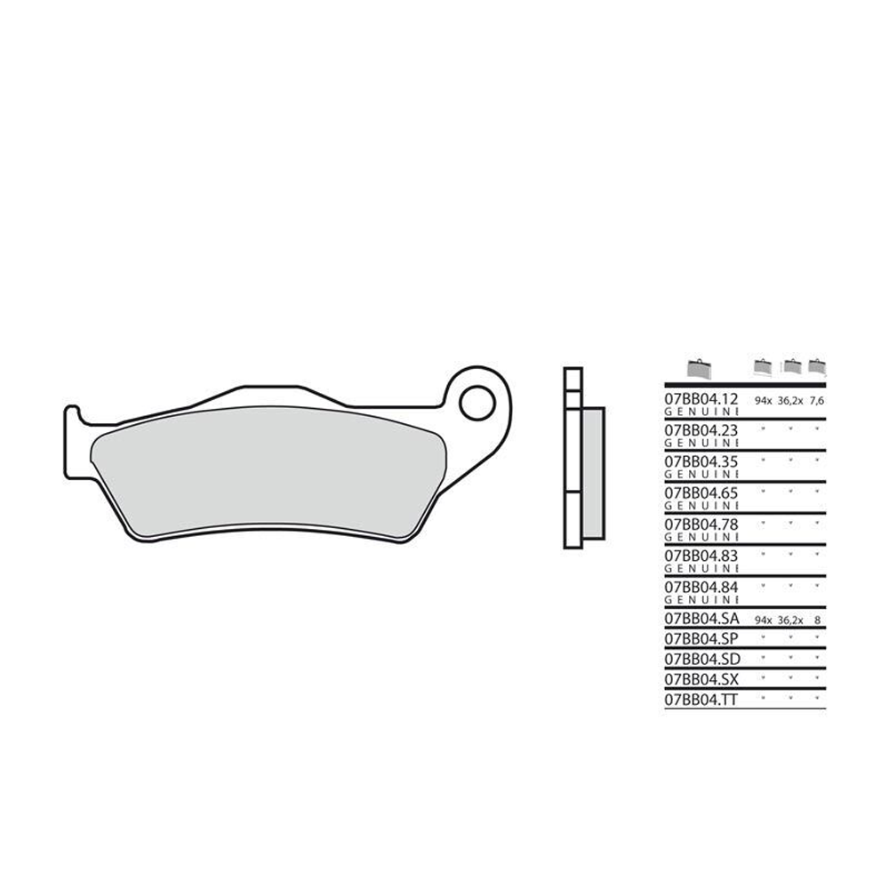 BIHR Plaquettes De Frein Moto Brembo 07Bb04 Sp Metal Fritte