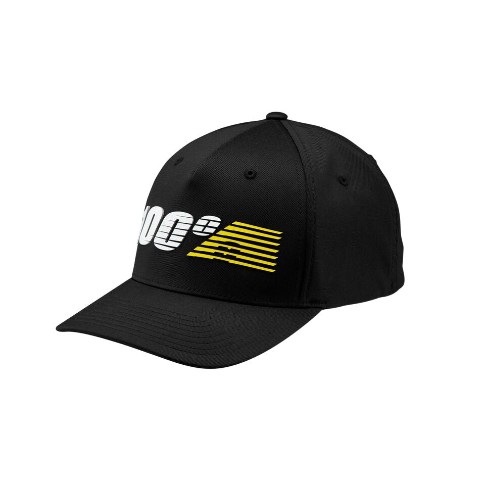 100% Starlighte Flexfit Hat Black