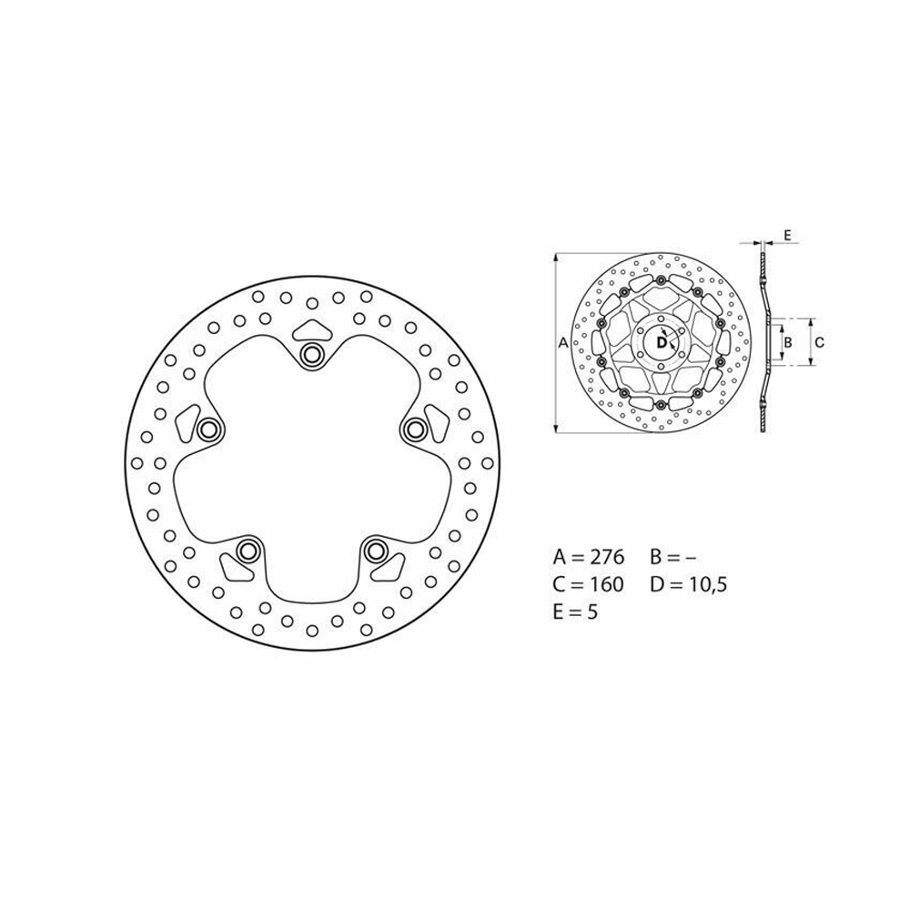 BIHR Disque De Frein Arriere Brembo Serie Oro Rond Fixe Bmw R1200 Gs