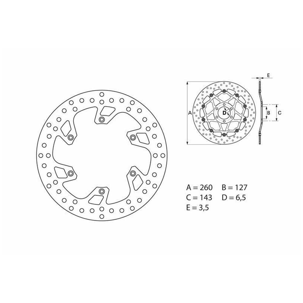 BIHR Disque De Frein Avant Brembo Serie Oro Rond Fixe Ktm Egs125