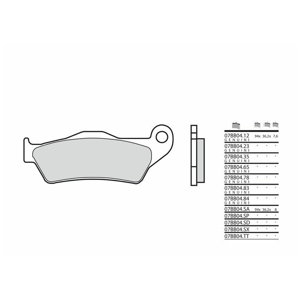 BIHR Plaq.Brembo.Orig 07Bb0483 Av Monster 695 '06 Av S2R 800 '05