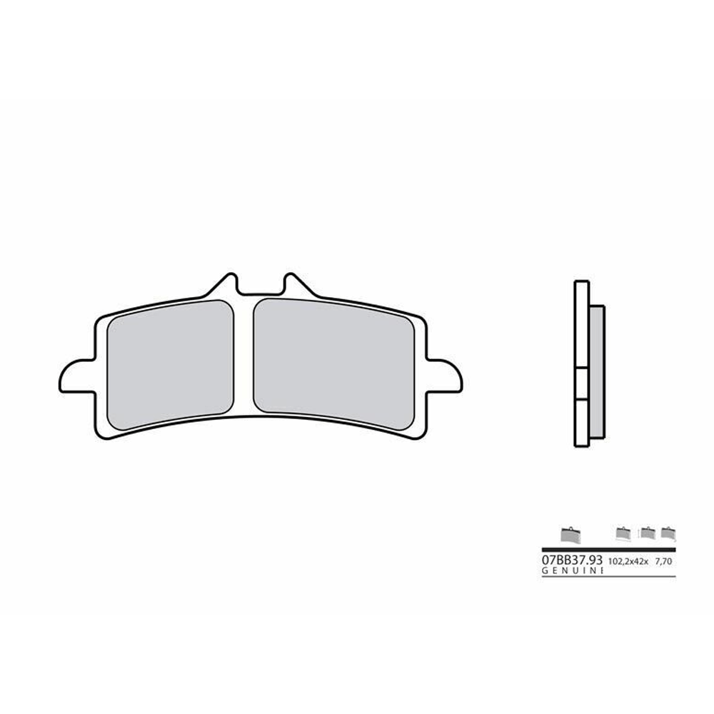 BIHR Plaquettes De Frein Moto Brembo 07Bb37 Sa Metal Fritte