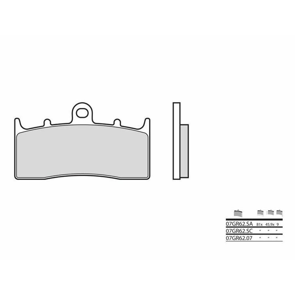 BIHR Plaquettes De Frein Moto Brembo 07Gr62 Sa Metal Fritte