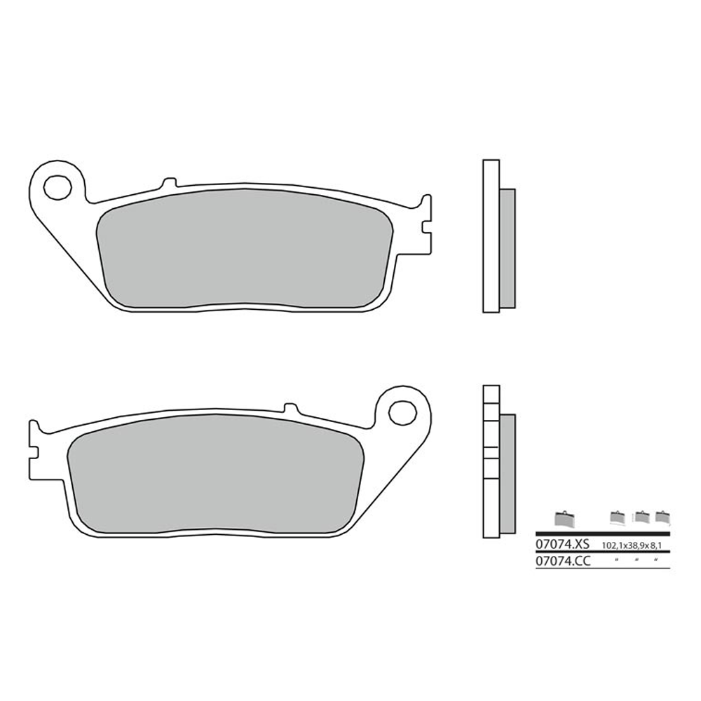 BIHR Plaquettes De Frein Moto Brembo 07074Xs Metal Fritte Avant