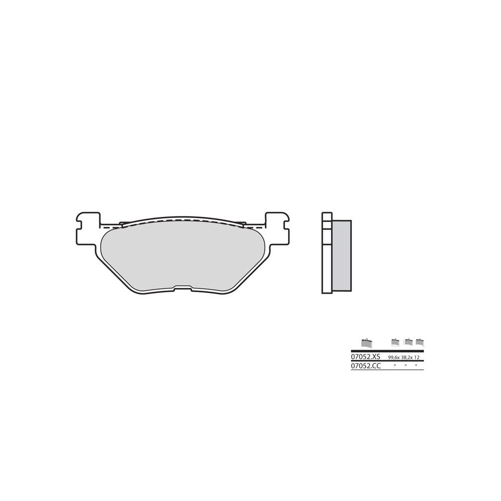 BIHR Plaquettes De Frein Moto Brembo 07052Xs Metal Fritte Arriere