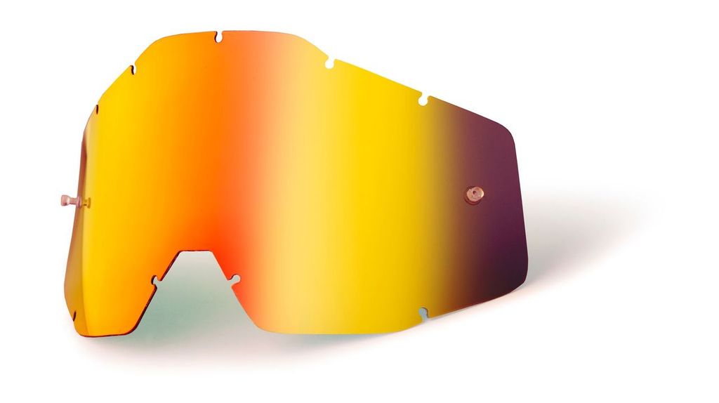 100% Lentille De Remplacement Racecraft/Accuri/Strata Iridium Rouge/Fume Anti-Fog