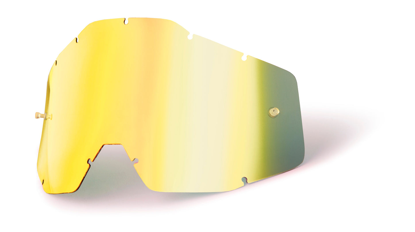 100% Lentille De Rempalcement Accuri/Strata Youth W/Posts - Gold Mirror/Fume Anti-Fog