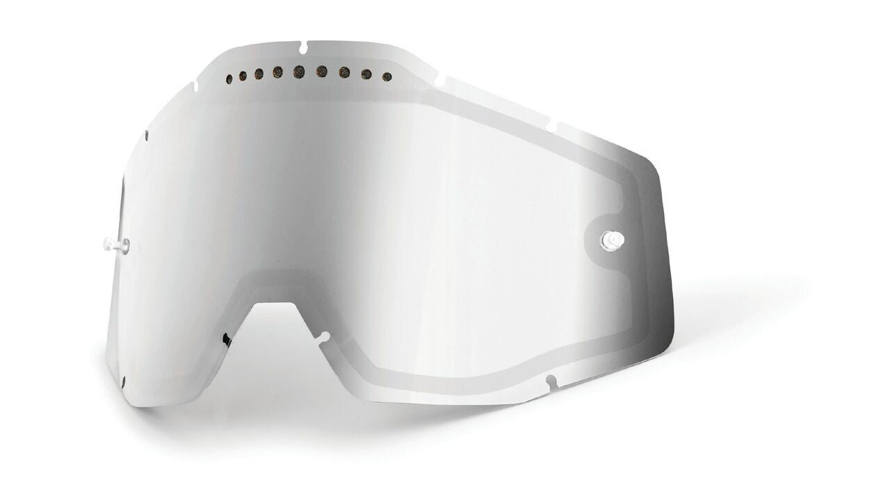 100% Lentille De Rempalcement Racecraft/Accuri/Strata Vented Dual Pane Anti-Fog - Silver Mirror/Smoke