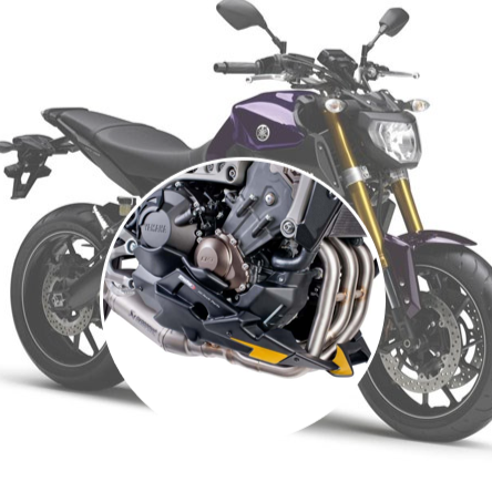 PUIG Sabot Moteur Yamaha Mt09 13' C/Noir Mat