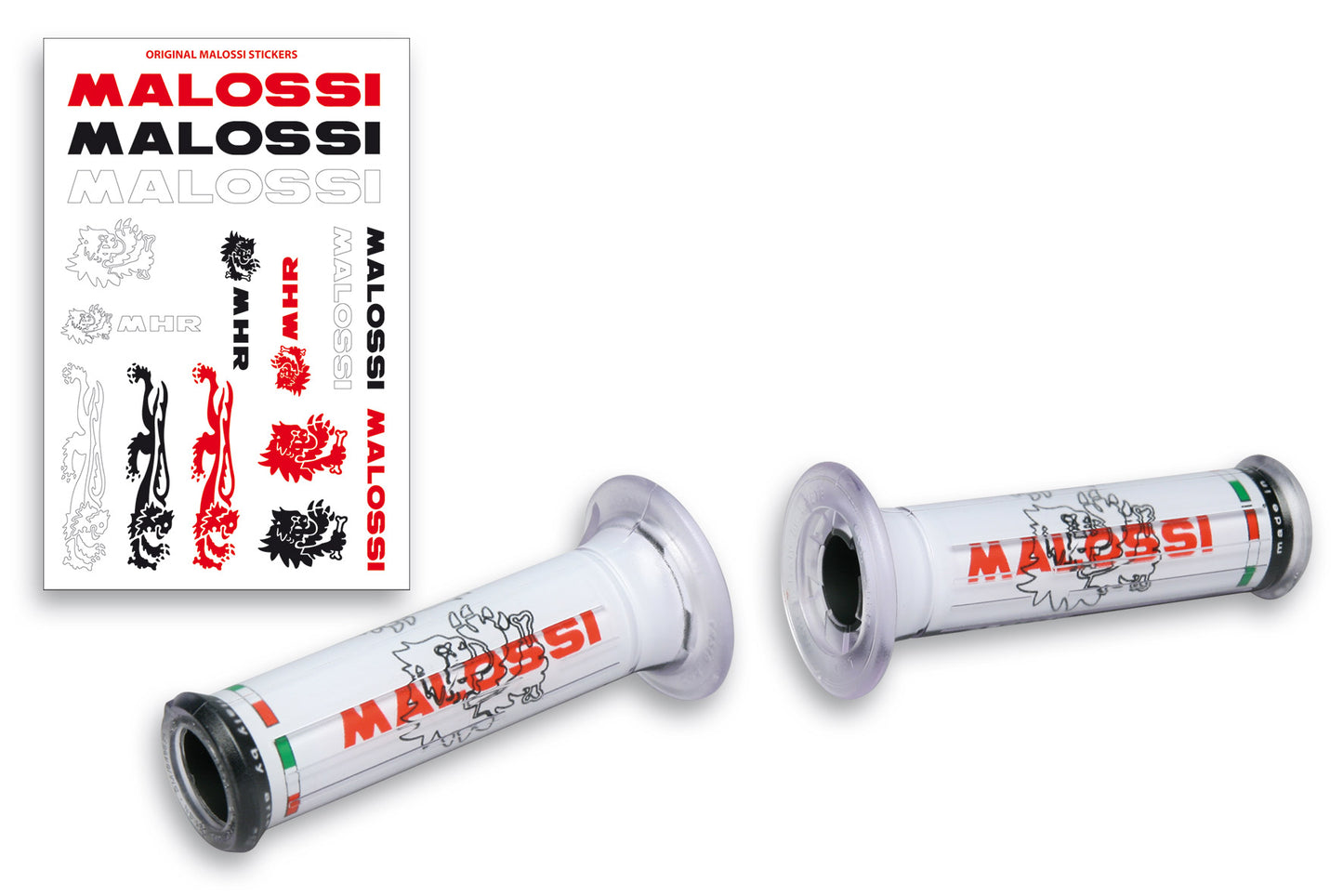 MALOSSI 2 Poignees Blanches - Logo Malossi Trial
