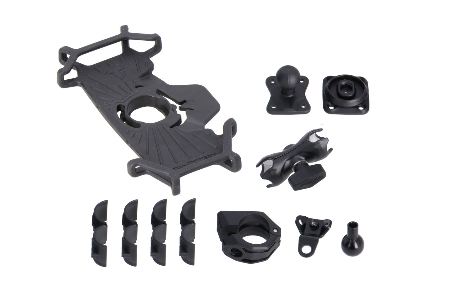 Kit support universel avec T-Lock Smartphone grand. Incl. bras 2". Pour guidon/fixation retroviseur