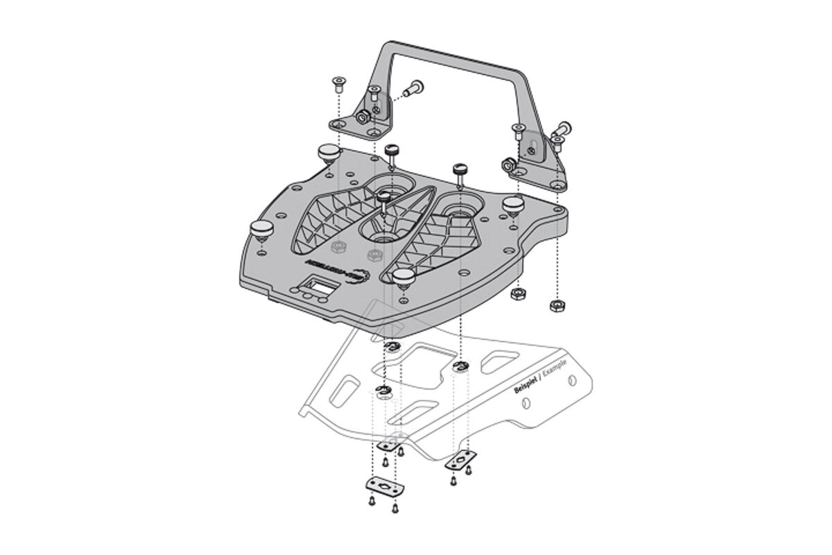 SW MOTECH Platine d adaptation sur ALU-RACK Pour Hepco & Becker Noir
