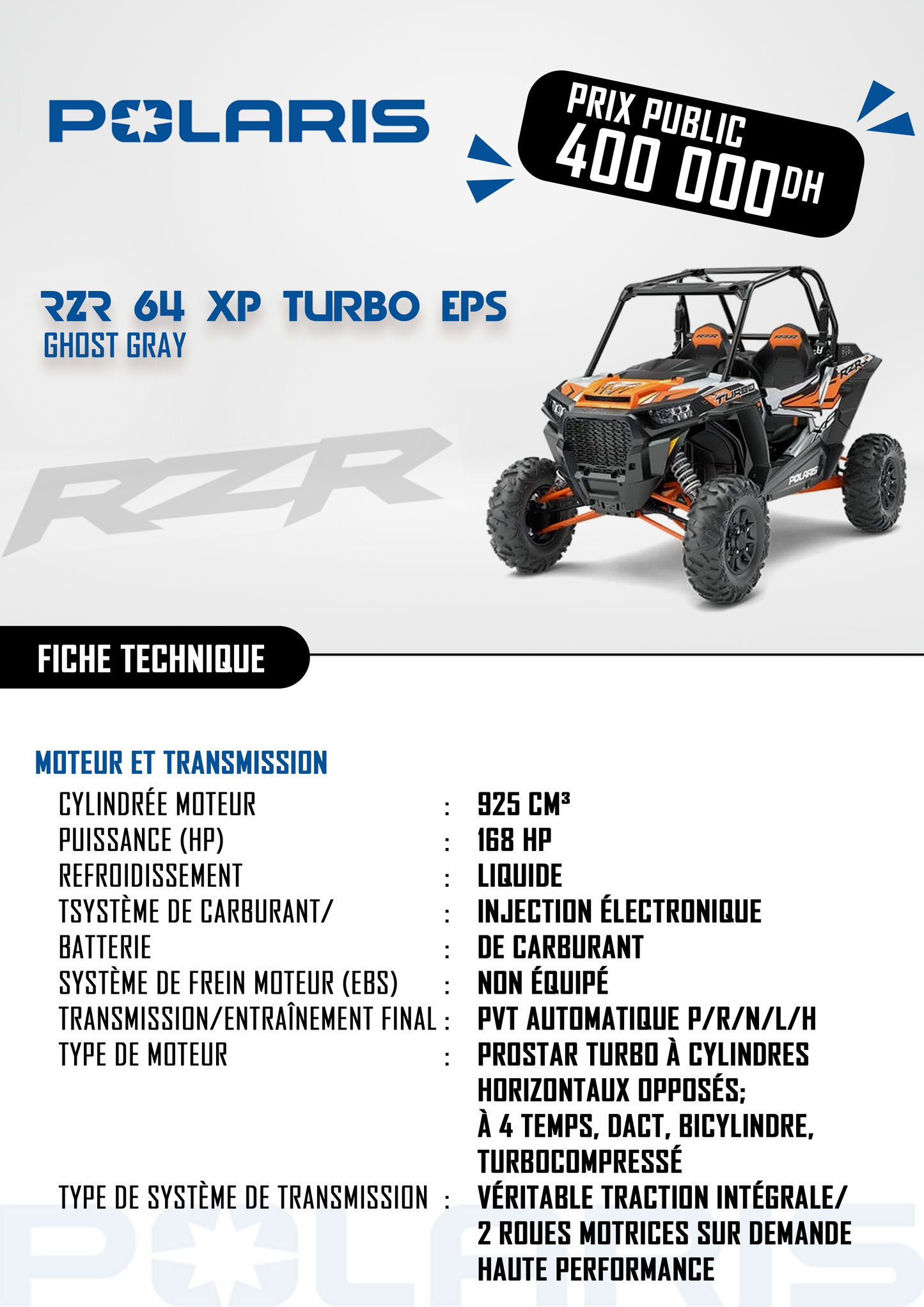 POLARIS RZR 64 XP TURBO EPS