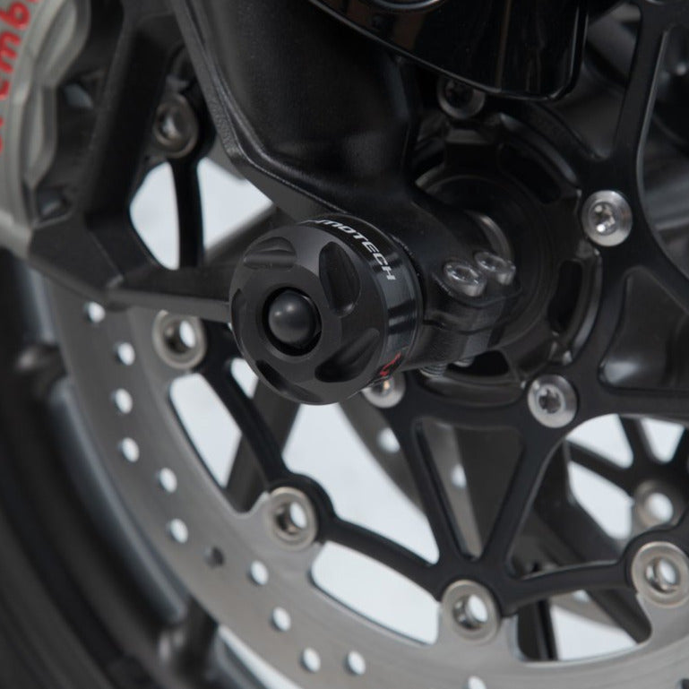 Sw Motech Roulettes De PROtection Pour Bras Oscillant. Noir. Triumph, Honda, Yamaha.