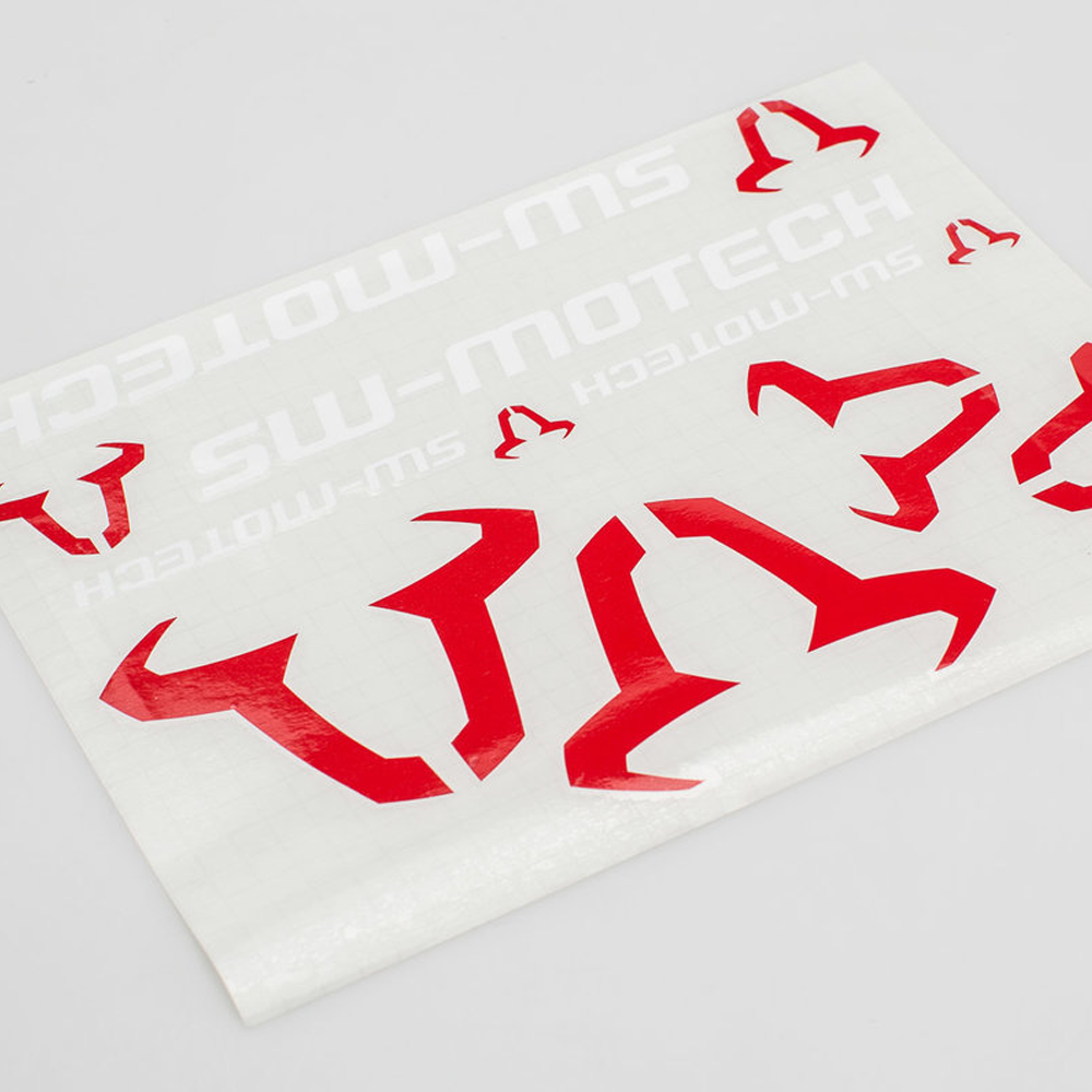 Sw Motech Sw Motech Set D'Autocollants Sw-Motech. 310X260 Mm. Taureau: Rouge, Sw-Motech: Blanc.