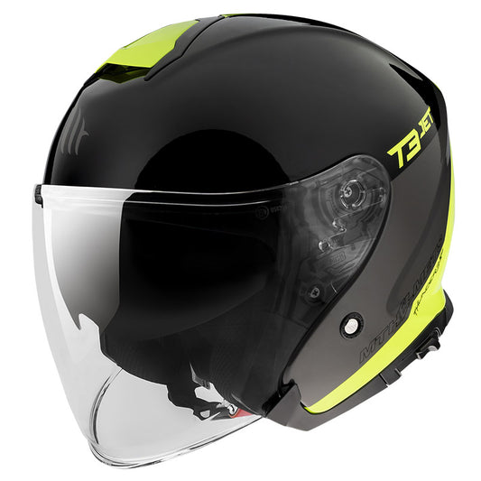MT Helmet Thunder 3 Sv Jet Xpert C3 Gloss Jaune Fluo