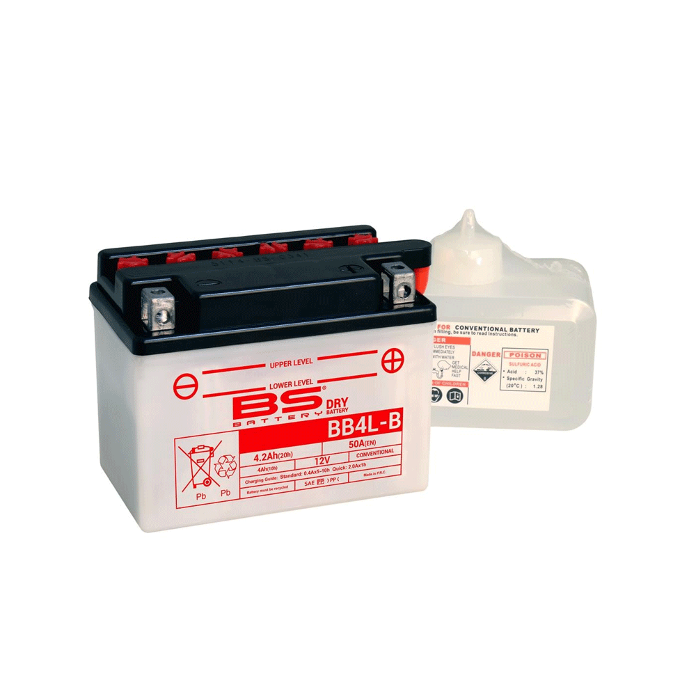 BIHR Batterie Bs Bb4L-B Conventionnelle Livree Avec Pack Acide