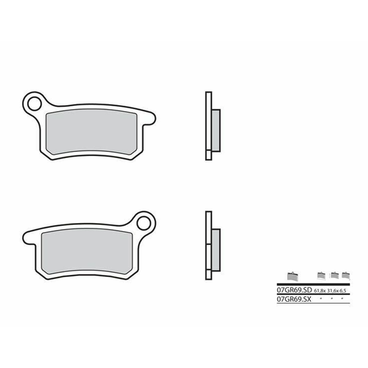 BIHR Plaquettes De Frein Moto Brembo 07Gr69 Sd Metal Fritte