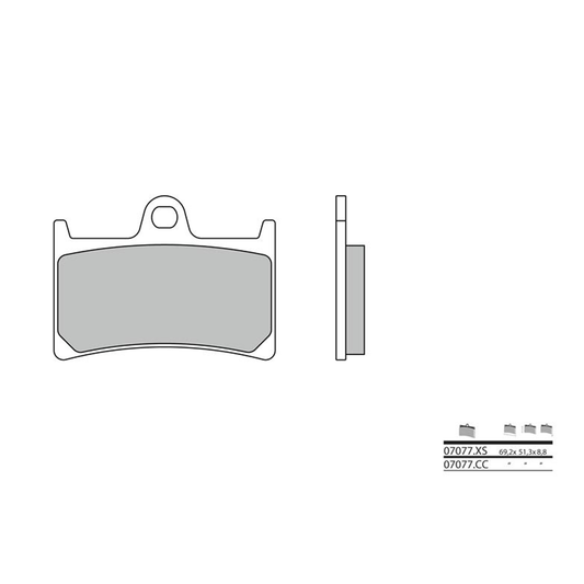 BIHR Plaquettes De Frein Moto Brembo 07077Xs Metal Fritte Avant