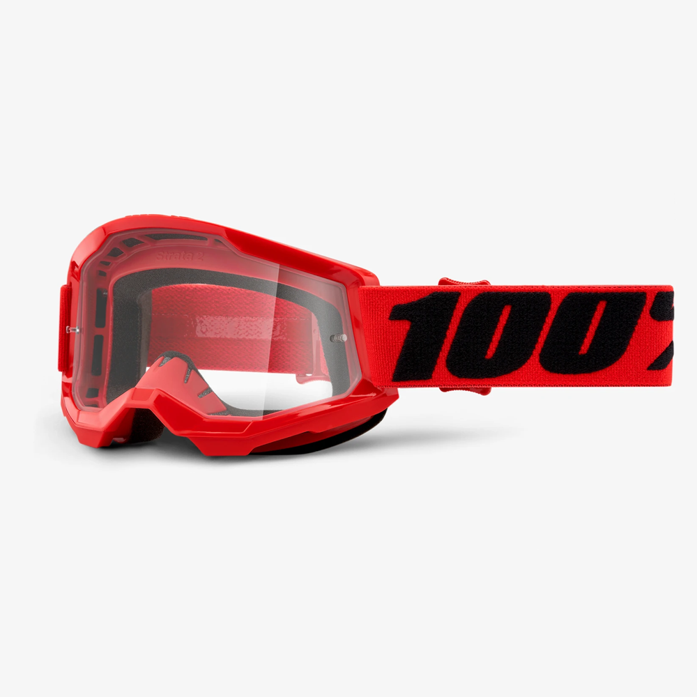 100% Strata 2 Youth Goggle Rouge - Ecran Clair