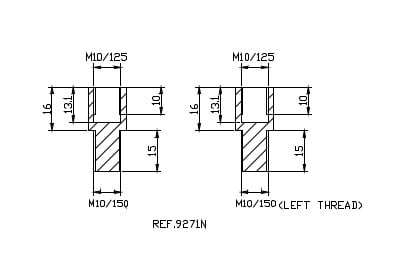 PUIG Adaptateur M10/150 Fil. Droit+Gauche Retroviseur H