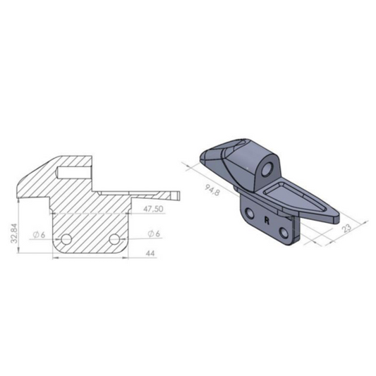 PUIG Adapteur Cote Droite Pour Carenage Tmax 12'-14