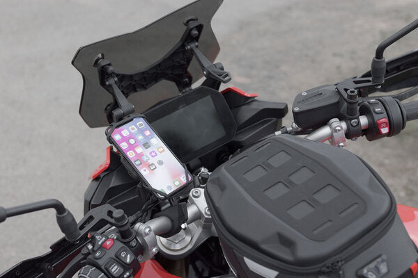 Kit support universel avec T-Lock Smartphone grand. Incl. bras 2". Pour guidon/fixation retroviseur